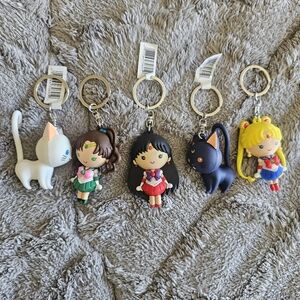 Sailor Moon Mystery Lot Of 5 Key Chain Figurines Action Figures